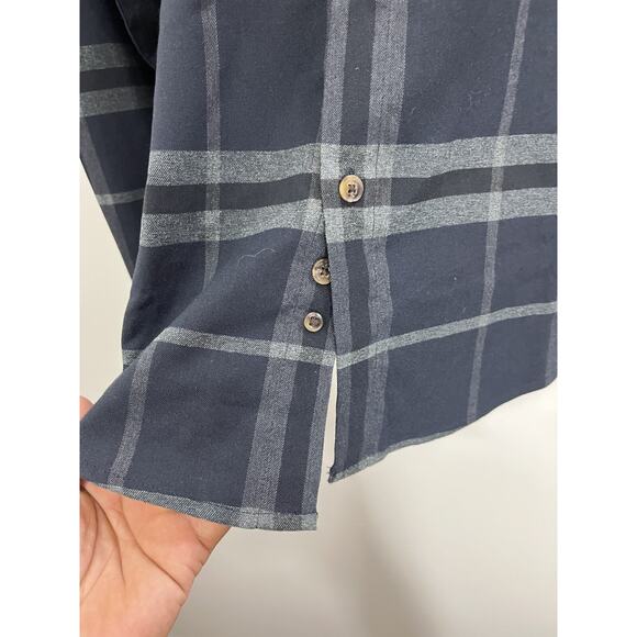 Mizzen Main Proctor Button Up Shirt Windowpane Work Business Office Dad Casual - Picture 5 of 14